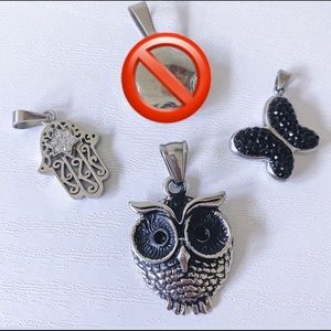 Owl, Hamsa Hand and Butterfly Charm